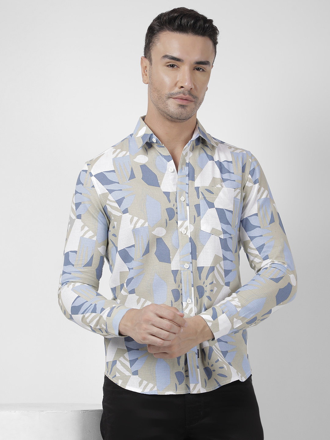 Numero Uno Men Geometric Print Slim Fit Shirt